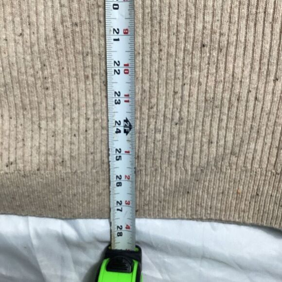 New Orleans Gordon Mens 100% Merino Wool Sweater Sz L Ribbed Speckled Beige - Picture 6 of 7